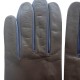 Leather gloves of lamb brown and damson "TWIN H"