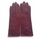 Leather gloves of lamb cassis and orchid "JACINTHE"
