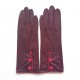 Gants en cuir d'agneau cassis et orchidée "JACINTHE".