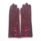 Leather gloves of lamb cassis and orchid "JACINTHE"