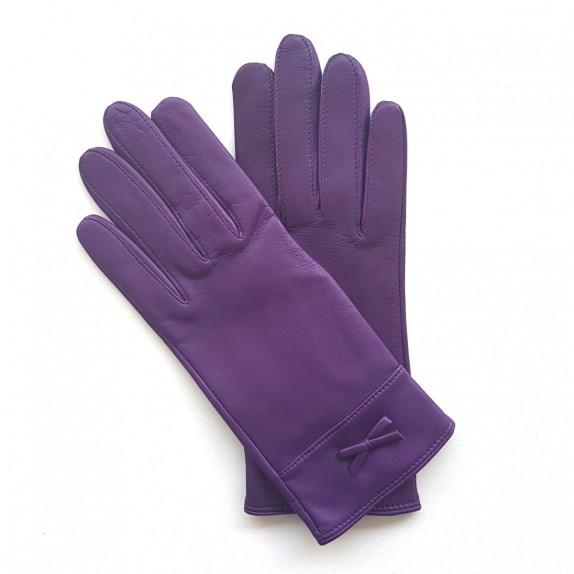 Leather gloves of lamb amethyst "ANEMONE"