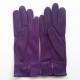Leather gloves of lamb amethyst "ANEMONE"