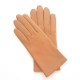Leather gloves of lamb caramel "CAPUCINE".