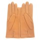 Leather gloves of lamb caramel "CAPUCINE".