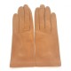 Leather gloves of lamb amber honey "CAPUCINE".