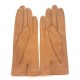 Leather gloves of lamb amber honey "CAPUCINE".