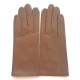 Gants en cuir d'agneau sable "CAPUCINE".