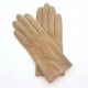 Leather gloves of lamb lime "CAPUCINE".