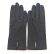 Leather gloves of lamb ebony "CAPUCINE"