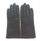 Leather gloves of lamb ebony "CAPUCINE".