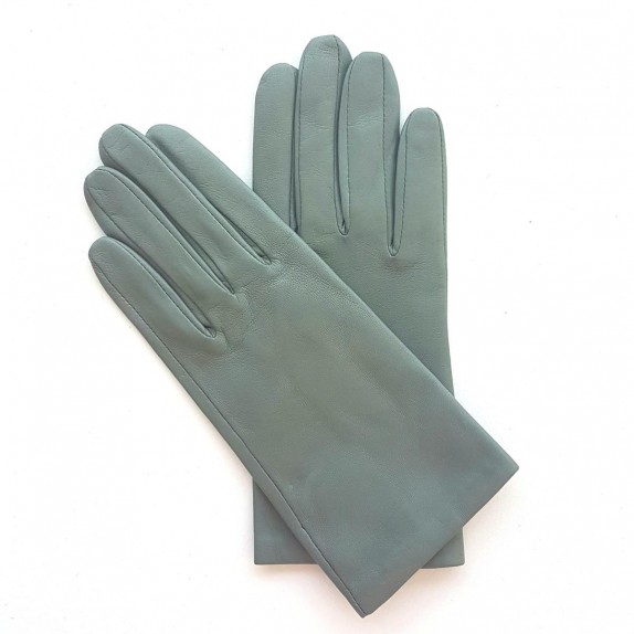 Leather gloves of lamb celadon "CAPUCINE"