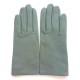 Leather gloves of lamb celadon "CAPUCINE"