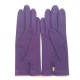 Gants en cuir d'agneau aubergine "CAPUCINE".