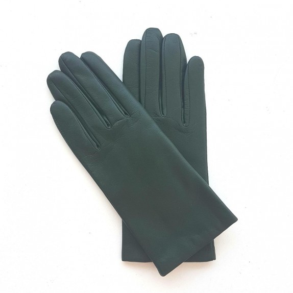 Leather gloves of lamb evergreen "CAPUCINE"