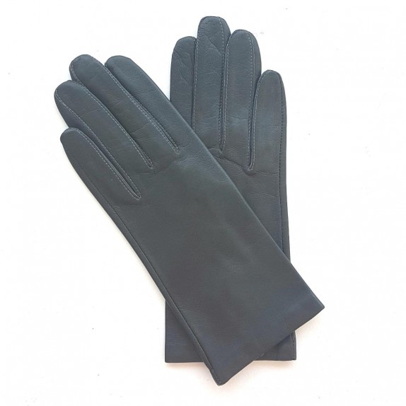 Gants en cuir d'agneau gris "CAPUCINE".