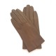 Leather gloves of lamb sepia "CAPUCINE"