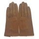 Leather gloves of lamb sepia "CAPUCINE"