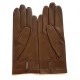 Leather gloves of lamb pecan "CAPUCINE"