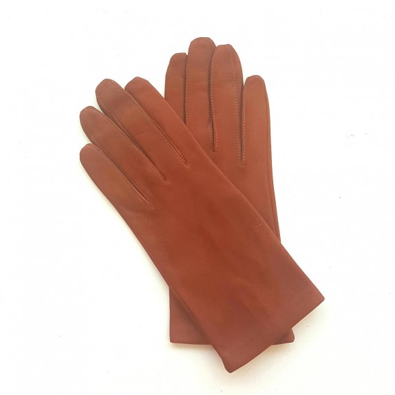 Leather gloves of lamb rust "CAPUCINE"