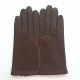 Gants en cuir d'agneau chocolat foncé "CAPUCINE".