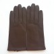 Leather gloves of lamb dark chocolate "CAPUCINE"