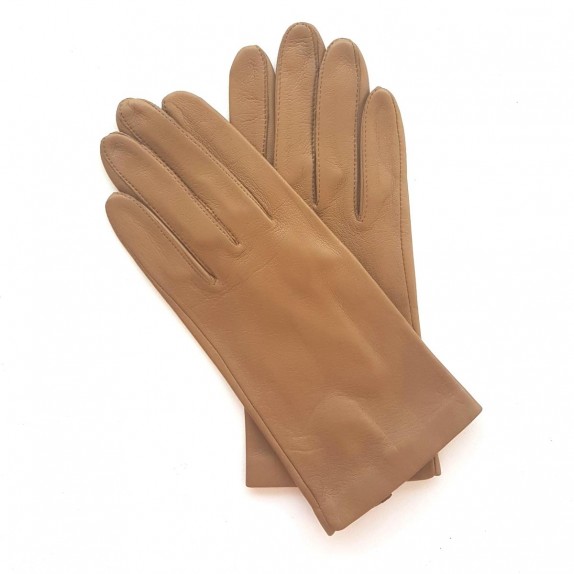 Gants en cuir d'agneau mastic "CAPUCINE".