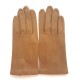 Gants en cuir d'agneau mastic "CAPUCINE".