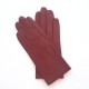 Gants en cuir d'agneau pomme rouge "CAPUCINE".