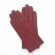 Leather gloves of lamb red apple "CAPUCINE".