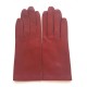 Gants en cuir d'agneau pomme rouge "CAPUCINE".