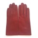 Leather gloves of lamb red apple "CAPUCINE".
