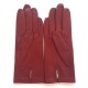 Leather gloves of lamb red apple "CAPUCINE".