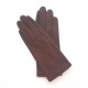 Gants en cuir d'agneau chocolat "CAPUCINE".