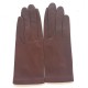 Gants en cuir d'agneau chocolat "CAPUCINE".