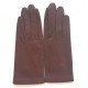 Leather gloves of lamb chocolate "CAPUCINE"