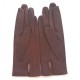 Gants en cuir d'agneau chocolat "CAPUCINE".