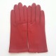 Leather gloves of lamb strawberry "CAPUCINE"