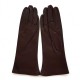 Gants en cuir d'agneau cholat foncé "COLINE".