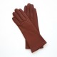 Gants en cuir d'agneau cognac "COLINE".