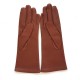 Gants en cuir d'agneau cognac "COLINE".