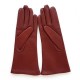 Leather gloves of lamb english tan "COLINE".