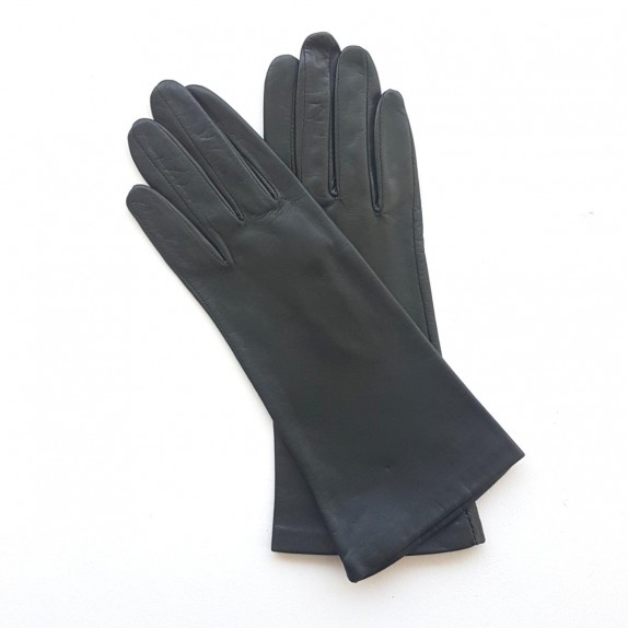 Leather gloves of lamb khaki "COLINE"