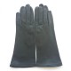 Leather gloves of lamb khaki "COLINE"