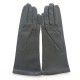 Leather gloves of lamb khaki "COLINE"