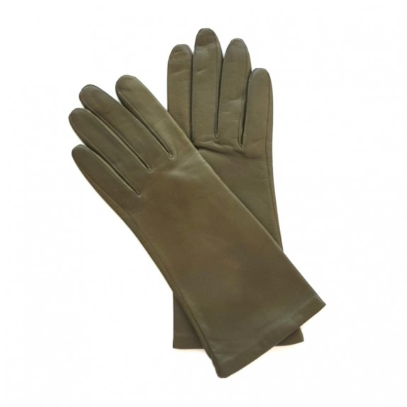 Gants en cuir d'agneau olivier "COLINE".