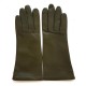 Gants en cuir d'agneau olivier "COLINE".
