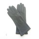 Gants en cuir d'agneau gris foncé "COLINE".