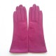 Gants en cuir d'agneau rose vif "COLINE".