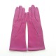 Gants en cuir d'agneau rose vif "COLINE".