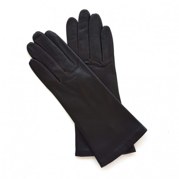 Leather gloves of lamb ebony "COLINE"